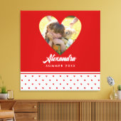 Persoonlijk Foto Red Heart Lijst Modern Birthday Canvas Afdruk (Insitu (Woonkamer))