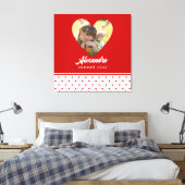 Persoonlijk Foto Red Heart Lijst Modern Birthday Canvas Afdruk (Insitu (Slaapkamer))