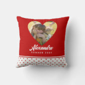 Persoonlijk Foto Red Heart Lijst Modern Birthday Kussen (Achterkant)