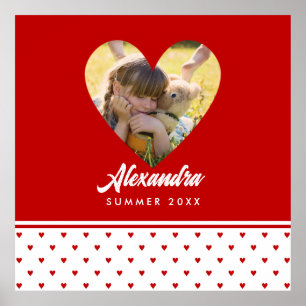 Persoonlijk Foto Red Heart Lijst Modern Birthday Poster
