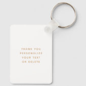 Persoonlijk Foto Roos Gold Modern Chic Wedding Sleutelhanger (Achterkant)