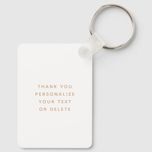 Persoonlijk Foto Roos Gold Modern Chic Wedding Sleutelhanger (Achterkant)