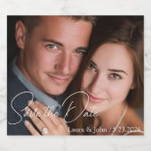 Persoonlijk Foto Save The Date Dranklabel Likeurfles Etiket (Enkel label)