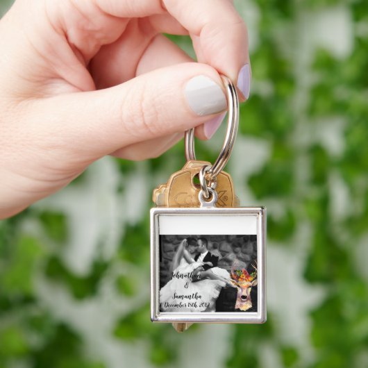 Persoonlijk Foto Sleutelhanger boho hert Buck Head (Hand)