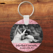 Persoonlijk foto Sleutelhanger Roos Gold Glitter (Voorkant)