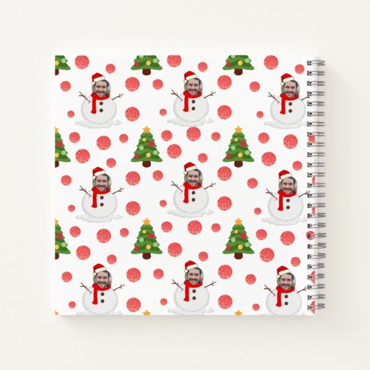 Persoonlijk foto-snowman kerstboek notitieboek (Achterkant)