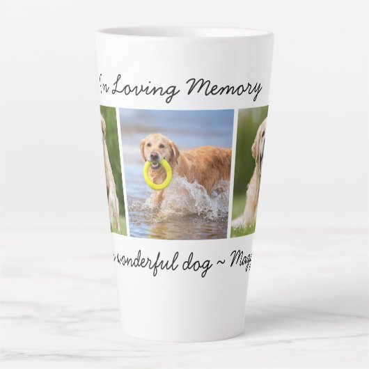 Persoonlijk foto van Pet Memorial 3 Latte Mok (Voorkant)