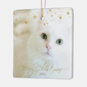 Persoonlijk foto van voetfoto's met gouden kerst keramisch ornament (Links)