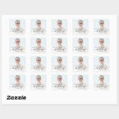 Persoonlijk Foto Zwarte Script 50ste Verjaardag Vierkante Sticker (Vel)