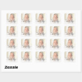 Persoonlijk Foto Zwarte Script 80e Verjaardag Vierkante Sticker (Vel)