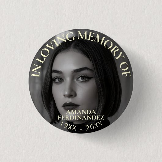 Persoonlijk Fotobegrafenis Ronde Button 3,2 Cm (Voorkant)