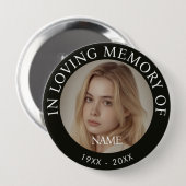 Persoonlijk Fotobegrafenis Ronde Button 4,0 Cm (Voorkant /achterkant)