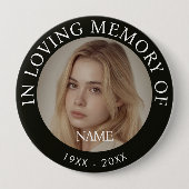 Persoonlijk Fotobegrafenis Ronde Button 4,0 Cm (Voorkant)