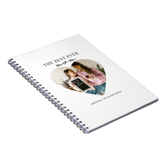 Persoonlijk fotoboek met hart voor de beste moeder notitieboek (Rechterzijde)