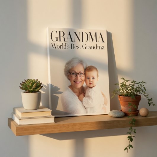 Persoonlijk Fotocadeau | Beste oma van de wereld Canvas Afdruk