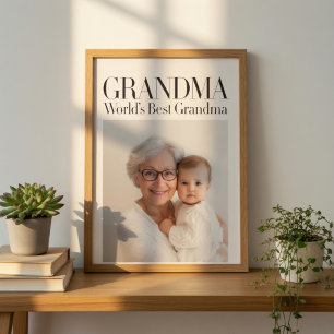 Persoonlijk Fotocadeau   Beste oma van de wereld Poster