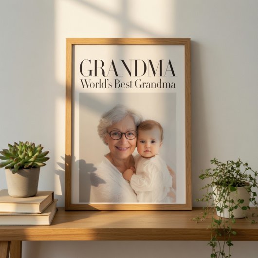 Persoonlijk Fotocadeau | Beste oma van de wereld Poster