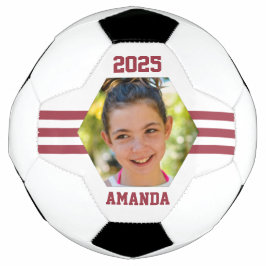 Persoonlijk Fotocadeau Dieprode Strepen Voetbal