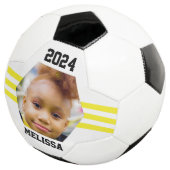 Persoonlijk Fotocadeau Gele Strepen Voetbal (Drie kwart)