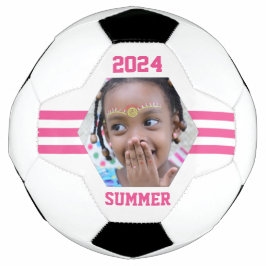Persoonlijk Fotocadeau Roze Strepen Voetbal