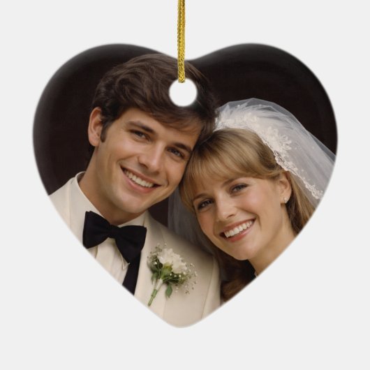 Persoonlijk Fotocadeau Uniek Koppelgeschenk Keramisch Ornament (Achterkant)