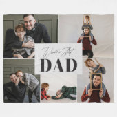 Persoonlijk Fotocollage Beste Papa ter Wereld Fleece Deken (Voorkant (Horizontaal))