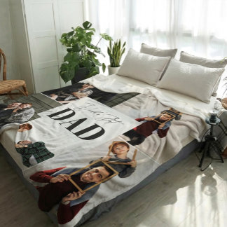 Persoonlijk Fotocollage Beste Papa ter Wereld Fleece Deken