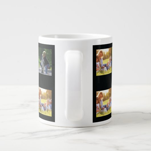 Persoonlijk fotocollage en tekstgigantische koffie grote koffiekop (Achterkant)