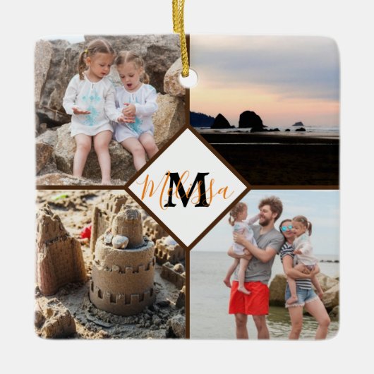 Persoonlijk fotogeheugen keramisch ornament (Voorkant)