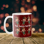 Persoonlijk fotogezicht Funny Kerstmis Elf Kind Koffiemok<br><div class="desc">Vervang het gezicht van deze elf met uw favoriete foto (zorg ervoor om zoveel mogelijk aan het gezicht te bebouwen en gebruik een app om de achtergrond te verwijderen) en personaliseer deze grappige koffie-mok van de Kerstdag met uw kind, echtgenoot of vriend erop! Ook een leuke en unieke verrassing voor...</div>