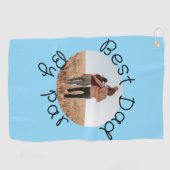 Persoonlijk Fotogolf Cadeau Beste Papa Van Par Golfhanddoek (Horizontaal)