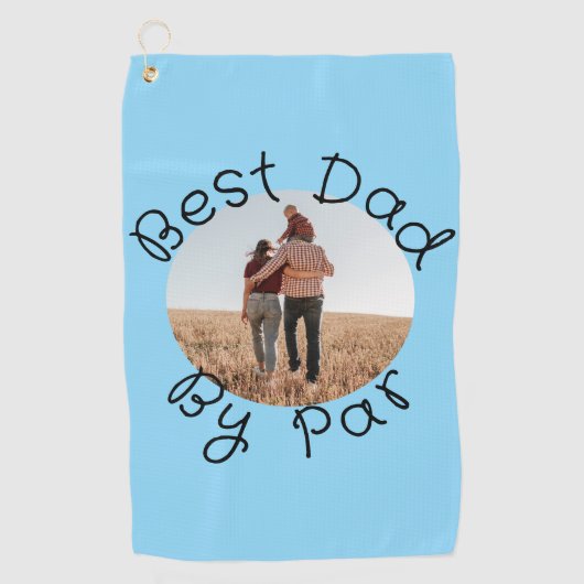 Persoonlijk Fotogolf Cadeau Beste Papa Van Par Golfhanddoek (Voorkant)