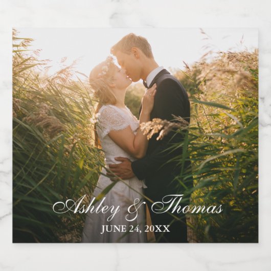 Persoonlijk fotohuwelijk bier etiket (Enkel label)