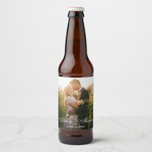 Persoonlijk fotohuwelijk bier etiket (Voorkant)