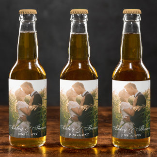 Persoonlijk fotohuwelijk bier etiket