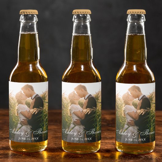 Persoonlijk fotohuwelijk bier etiket