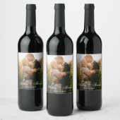 Persoonlijk fotohuwelijk wijn etiket (Flessen)