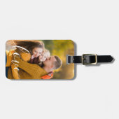 Persoonlijk Fotokado met 'Love' in script letterty Bagagelabel (Voorkant horizontaal)