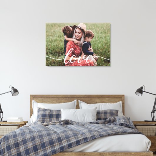 Persoonlijk fotoliefdesscript canvas afdruk (Insitu (Slaapkamer))