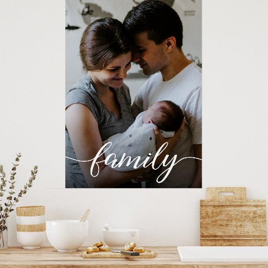 Persoonlijk fotoliefdesscript voor familie poster (Keuken)
