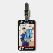 Persoonlijk fotonaamnummer Hockey Bag-Label Bagagelabel (Voorkant verticaal)