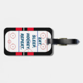 Persoonlijk fotonaamnummer Hockey Bag-Label Bagagelabel (Achterkant horizontaal)