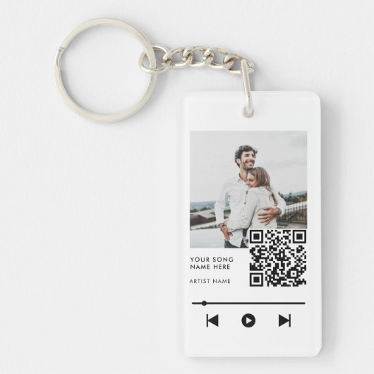 Persoonlijk fotopaar-liefdeslied sleutelhanger (Voorkant)