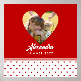 Persoonlijk fotoroze hartframe moderne verjaardag poster