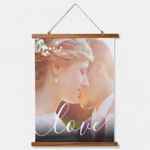 Persoonlijk Fotoschrift Liefde Hangend Wandkleed