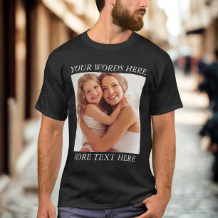Persoonlijk fotot-shirt met aangepaste tekst t-shirt