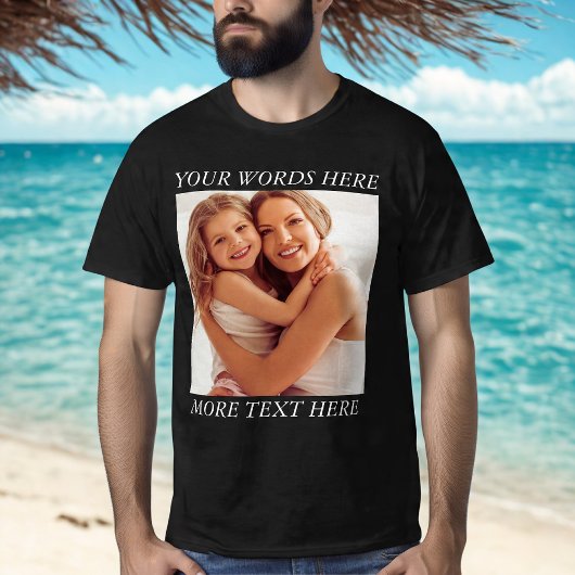 Persoonlijk fotot-shirt met aangepaste tekst t-shirt