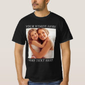 Persoonlijk fotot-shirt met aangepaste tekst t-shirt (Voorkant)