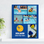 Persoonlijk fotoverzamelteam voor waterpoly Naam # Poster<br><div class="desc">Dit gepersonaliseerde poster van de de fotocollage van de waterpolo kenmerkt uw favoriete geuploade foto's, een oranje grafiek van de waterpolo met het aantal van uw speler (gemakkelijk schrapping), en extra tekst zoals de naam van uw speler en/of teamnaam. Dit ontwerp is ingesteld op basis van een achtergrondkleur van uw...</div>
