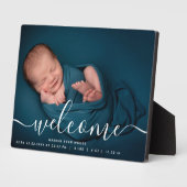 Persoonlijk Fotowelkomstscript Overlay Baby Fotoplaat (Zijkant)